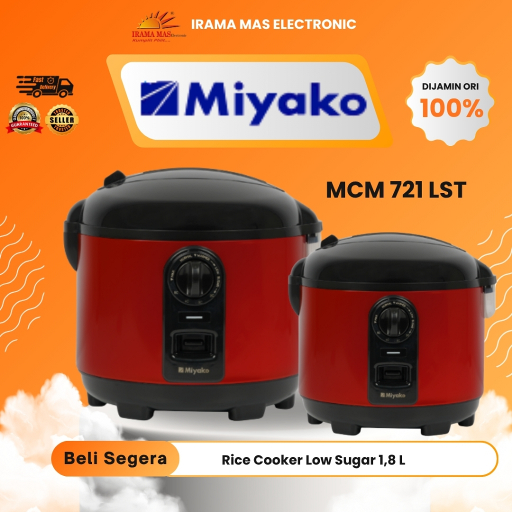 RICE COOKER MIYAKO MCM 721 LST | Rice Cooker 1,8 Liter 5 in 1 (Low Sugar, Low Carbo, Anti Lengket)