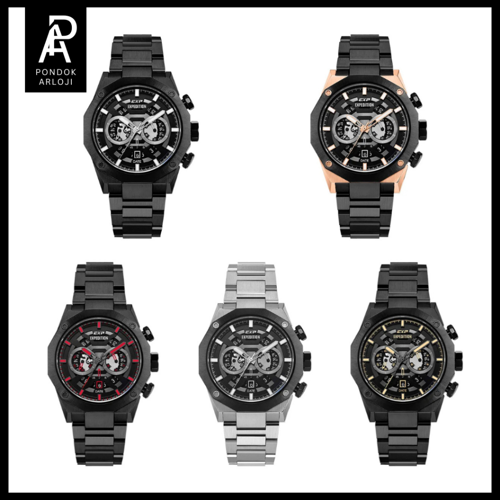 ORIGINAL Jam Tangan Pria Expedition EXP 6834 / e6834 / 6834 Rantai Garansi 1 Tahun