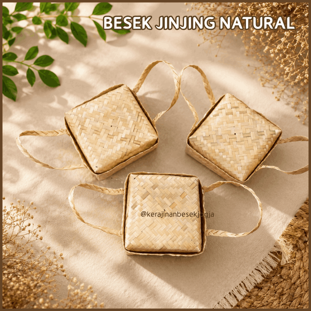 TERLARIS BESEK JINJING NATURAL |  besek bambu anyaman bambu nasi box nasi kotak besek jogja besek mu