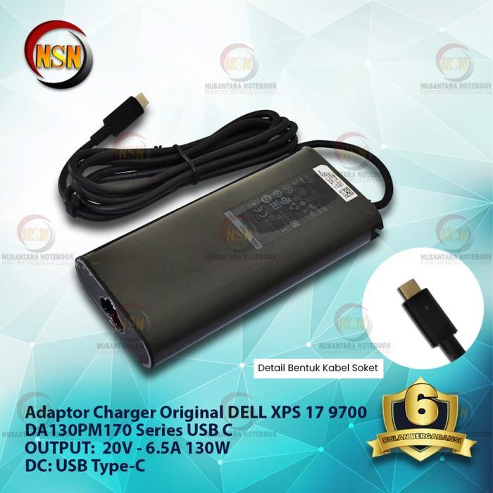Adaptor Charger Original DELL XPS 17 9700 DA130PM170 USB Type-C Hitam 130W