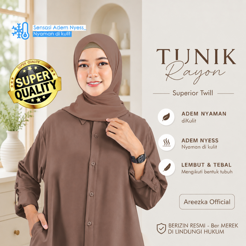 TERMURAH NEW DEALS Areta Tunik JUMBO Baju Tunik Jumbo Polos Bahan Rayon Premium Viscose Ukuran Besar