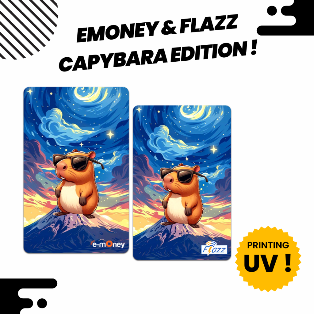 Custom Kartu Capybara - Support NFC - Kartu Emoney Flazz Gen 2 Support NFC
