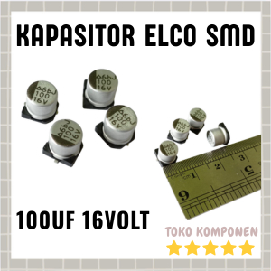 kapasitor capasitor elko elco SMD 100uf 16v 100 uf 100Mikrofarad 16Volt