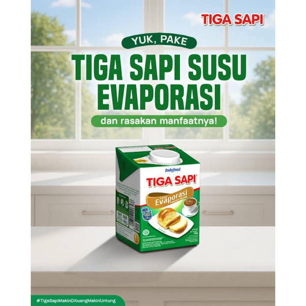 KARTONAN Tiga Sapi Evaporasi 500 gram Indofood