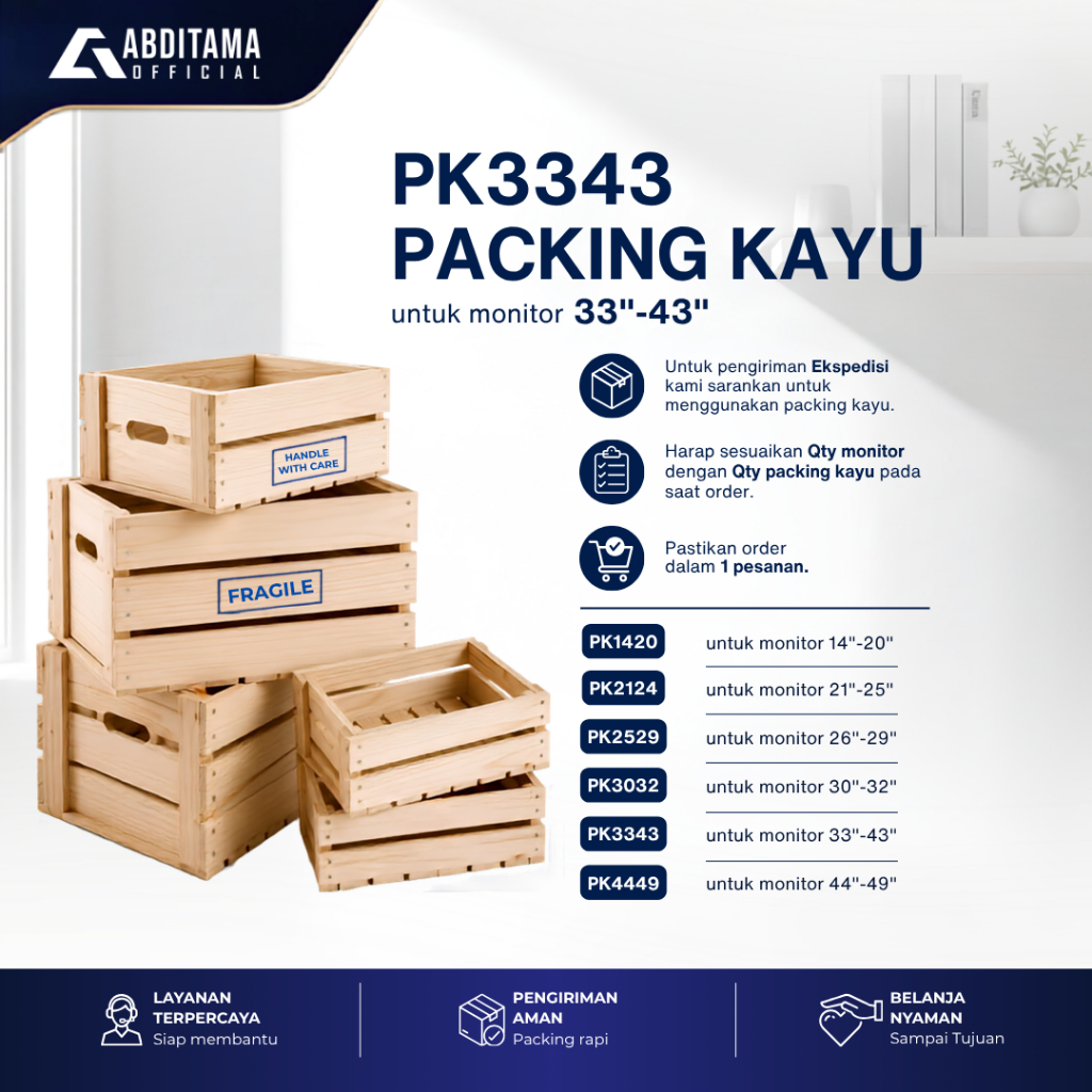 MyZonE Store - PK3343 Packing Kayu 33" - 43" Monitor