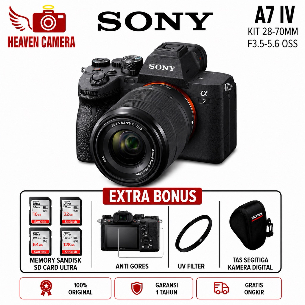 Sony Alpha A7 IV Kit 28-70mm Sony A7IV A7 Mark IV Mirrorless Resmi