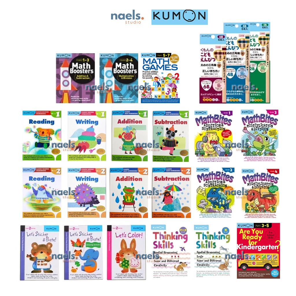 Naels Studio - Kumon Triangle Pencil & Complete Set / pensil Tulis Segitiga Anak / Buku Aktivitas & 