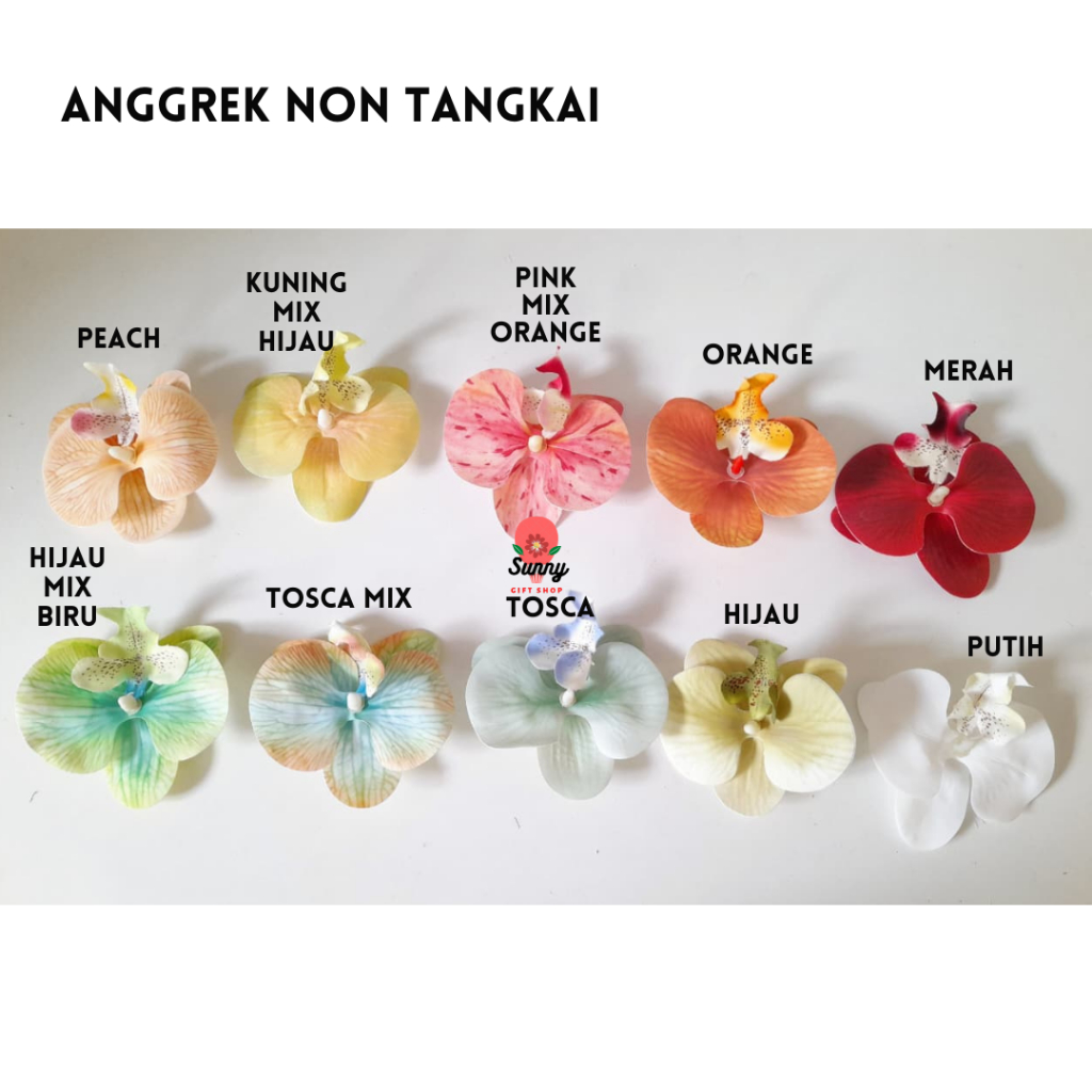 Artificial Anggrek d.9cm non tangkai / Orchid Artificial / Artificial Anggrek tidak tangkai / Bunga 