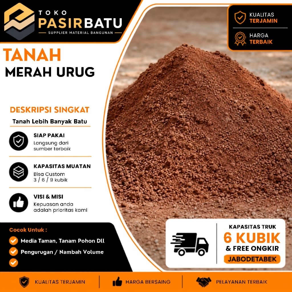 Tanah merah urug 7 kubik