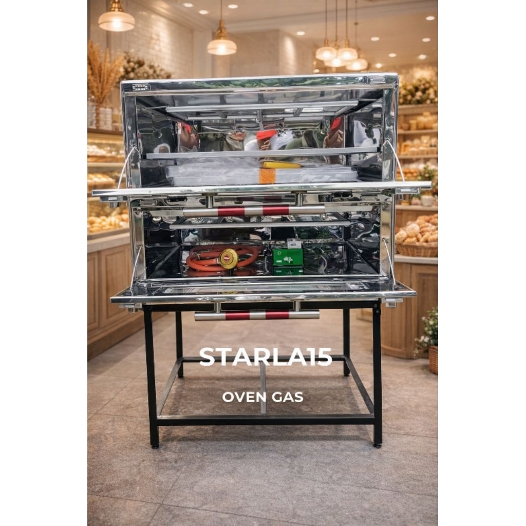 OVEN GAS STAINLESS UKURAN 75X55. OVEN PEMBUAT KUE. OVEN BESAR  OVEN GAS LPG