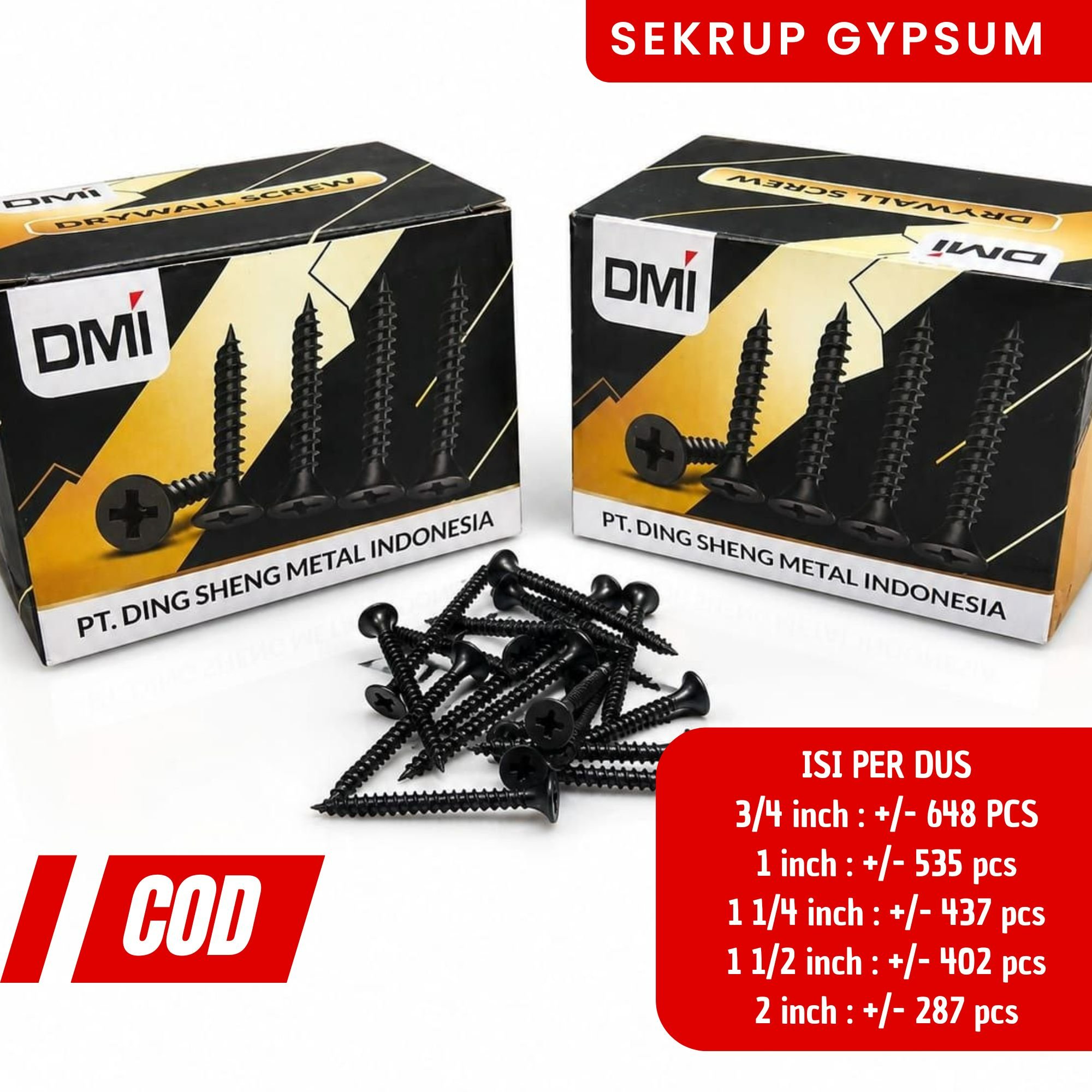 Sekrup Skrup Sekrup Gypsum Drywall Baut Baja Kayu 1 Dus