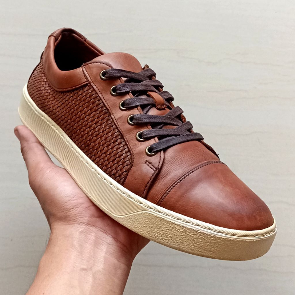 ALLEN EDMONDS BROWN LEATHER SNEAKERS  (USA)