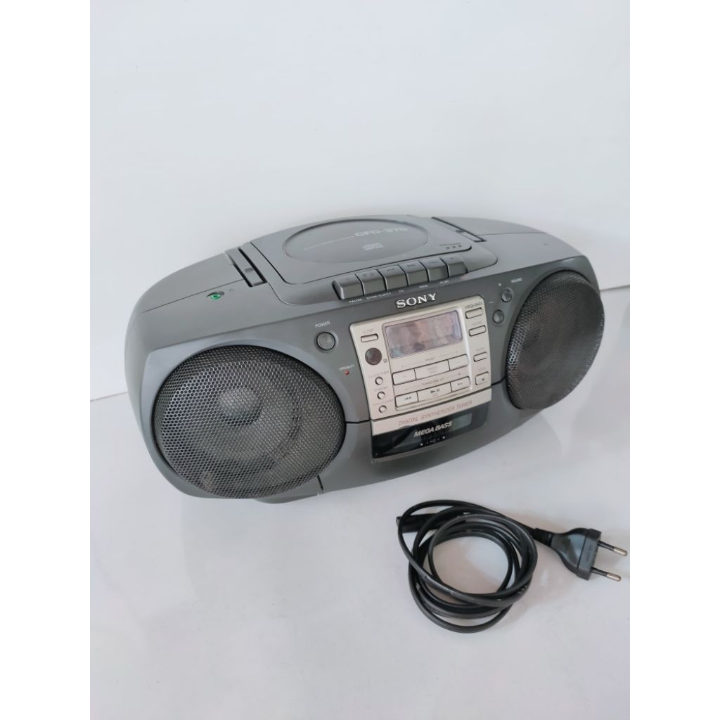 Sony Radio Tape CD compo vintage pemutar kaset pita cassette CD player sony CFD-370 mega bass koleks