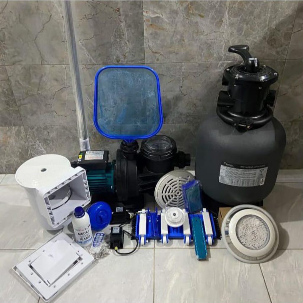 Pompa Kolam Renang Lengkap Paket Filter Vacum Pompa Kolam Renang - Len