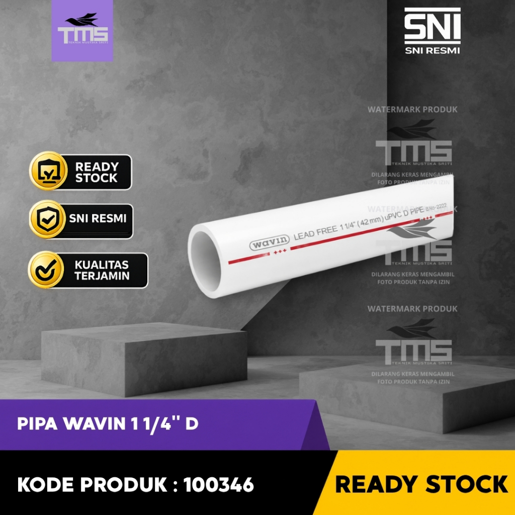 Pipa PVC Wavin 1 1/4 Inch D 4 Meter Pipa Paralon SNI Original Ready Stock