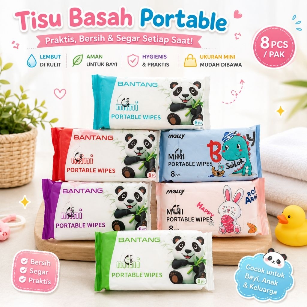 TISU BASAH MINI//TISU BASAH TRAVEL//TISU BASAH RANDOM//WET WIPES MINI//TISU BASAH PRAKTIS//TISU BASA