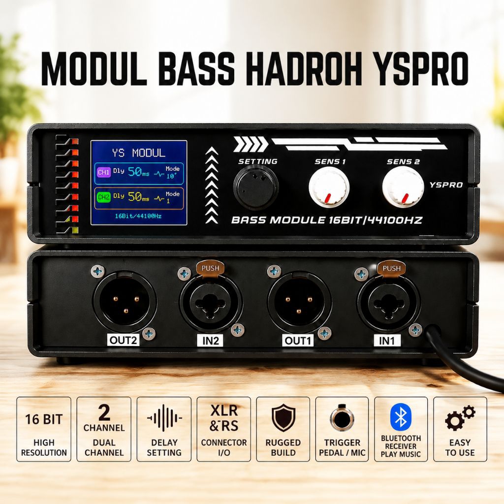 modul bass hadroh 2 channel yspro 16bit anti delay suara bersih 10 preset