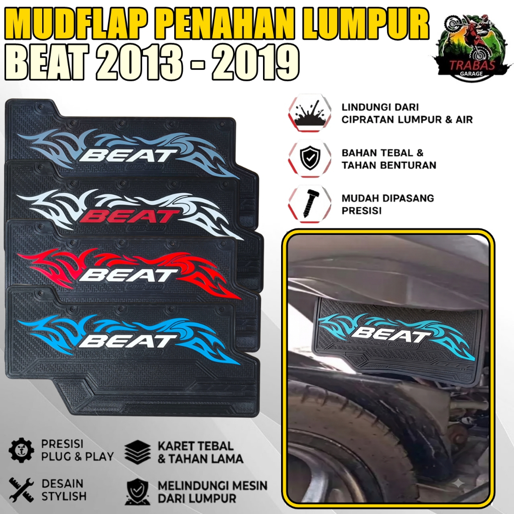 MUDFLAP BEAT FI ESP OLD 2013 - 2019 MUDLAP MUD LAP FLAP PENAHAN LUMPUR MOTOR HONDA