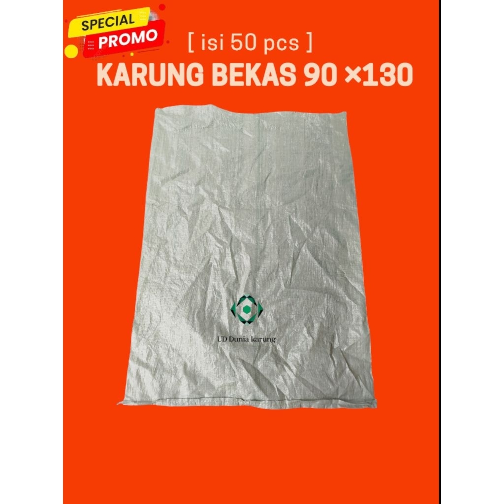 Karung Bekas Polos Abu-Abu Ukuran 90x130 Isi 50 Pcs ideal untuk pecking olshop