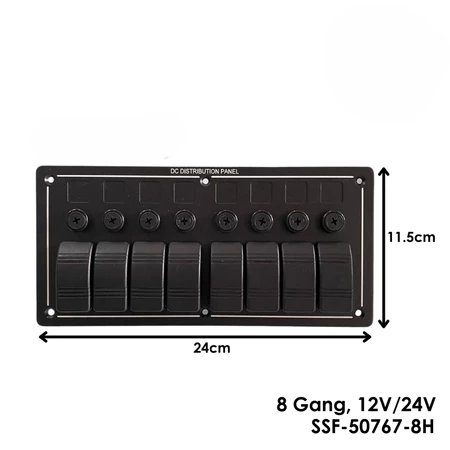 Switch panel 8 gang waterproof SSF-50767-8H, Panel Saklar SSF-50767-8H