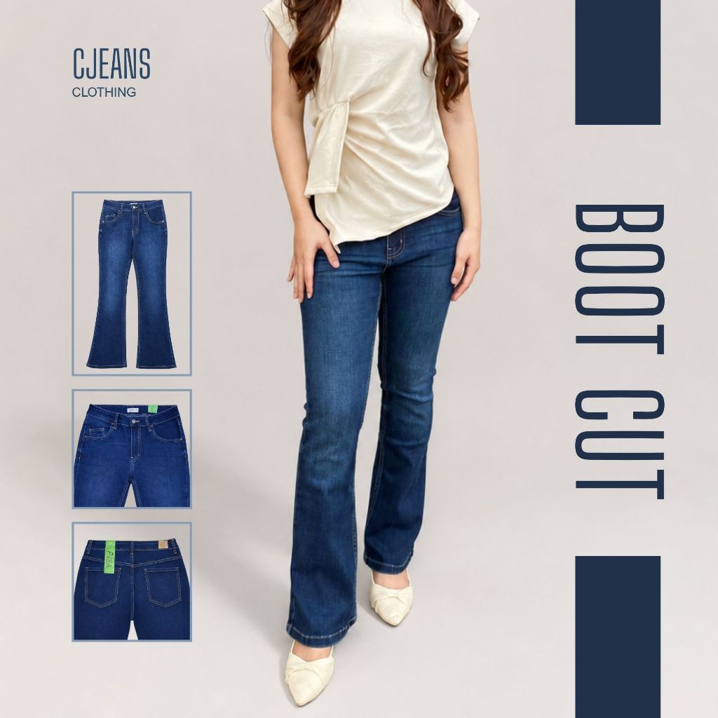 CJEANS - Celana Bootcut / Celana Jeans Wanita / Celana Denim Wanita Trendy / Celana Levis Wanita / D