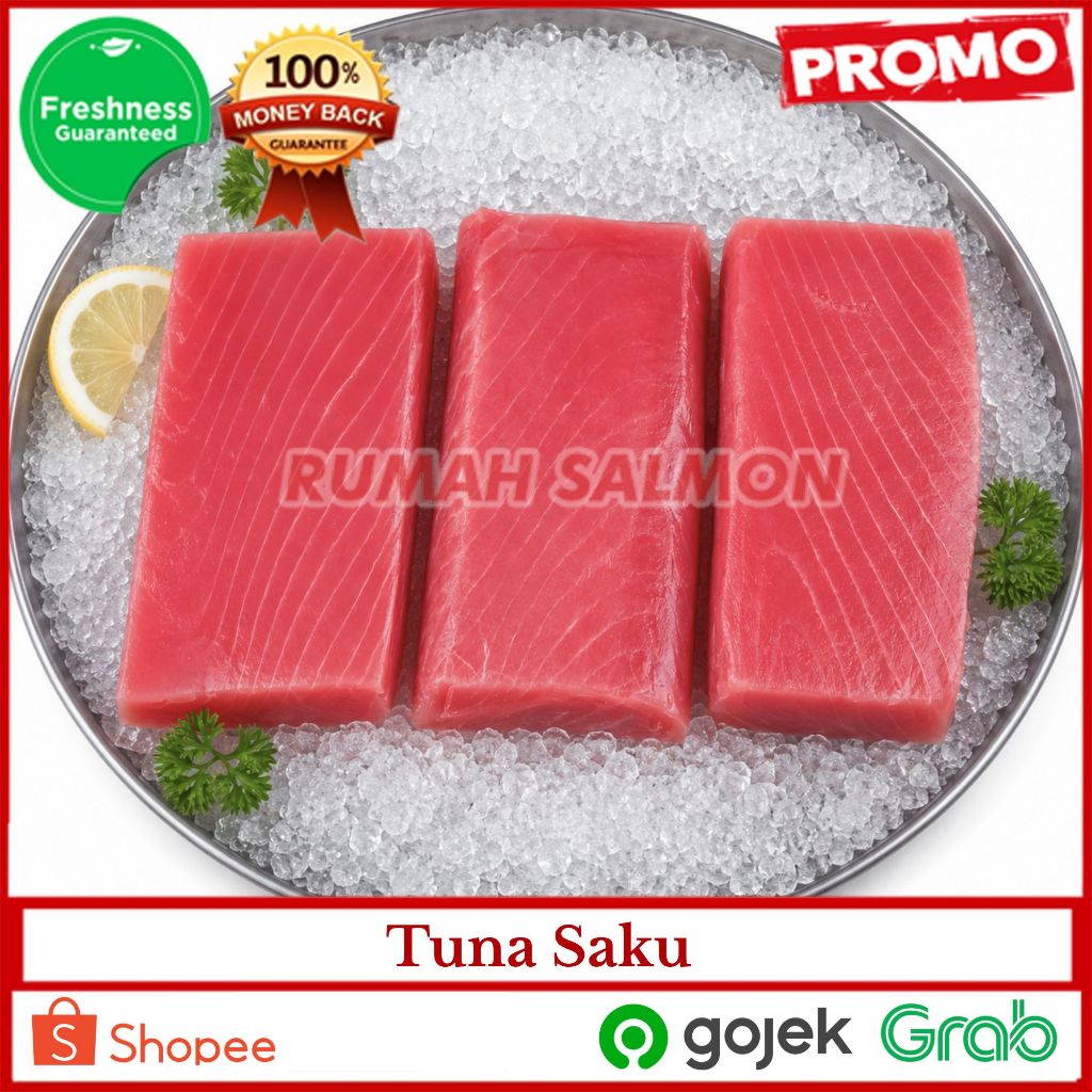 Tuna Saku Premium  | Fillet Ikan Tuna cube sashimi grade | Filet daging ikan tuna saku segar