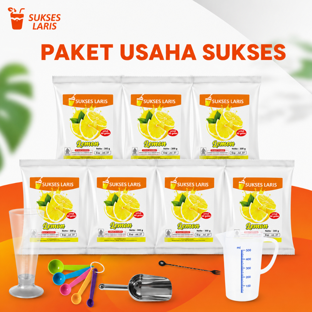 BUBUK MINUMAN RASA | BUBUK MINUMAN | MINUMAN BUBUK RASA | LEMON - BUBUK MINUMAN PAKET USAHA