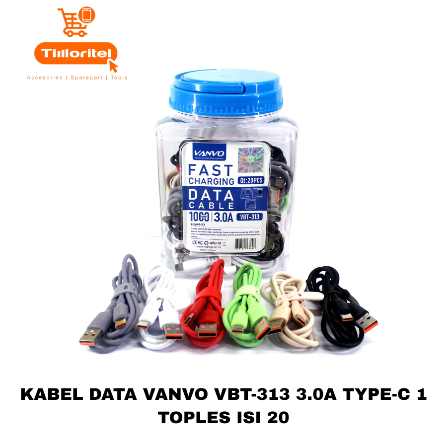 KABEL DATA VANVO VBT-313 3.0A TYPE-C 1 TOPLES ISI 20