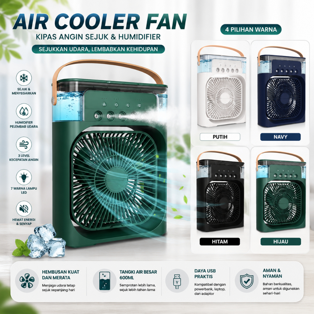 Kipas AC Humidifier Portable Kipas turbo  || Air Cooler Fan | Air Humidifier || Cooling Fan