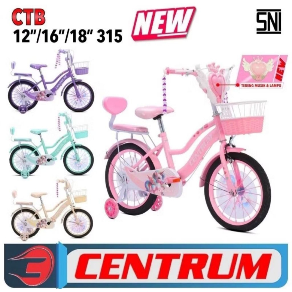 Sepeda anak roda 4 CENTRUM 315 12inch 16inch 18inch