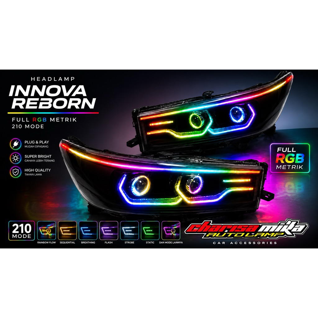 Lampu innova reborn full custom rgb biled projector