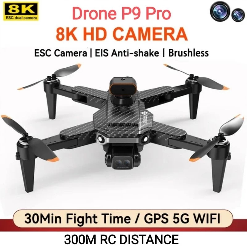 Smart Drone P9 Pro 8k HD Camera Shoot Original Indoor Outdoor Drone Mini RC 8K HD Camera