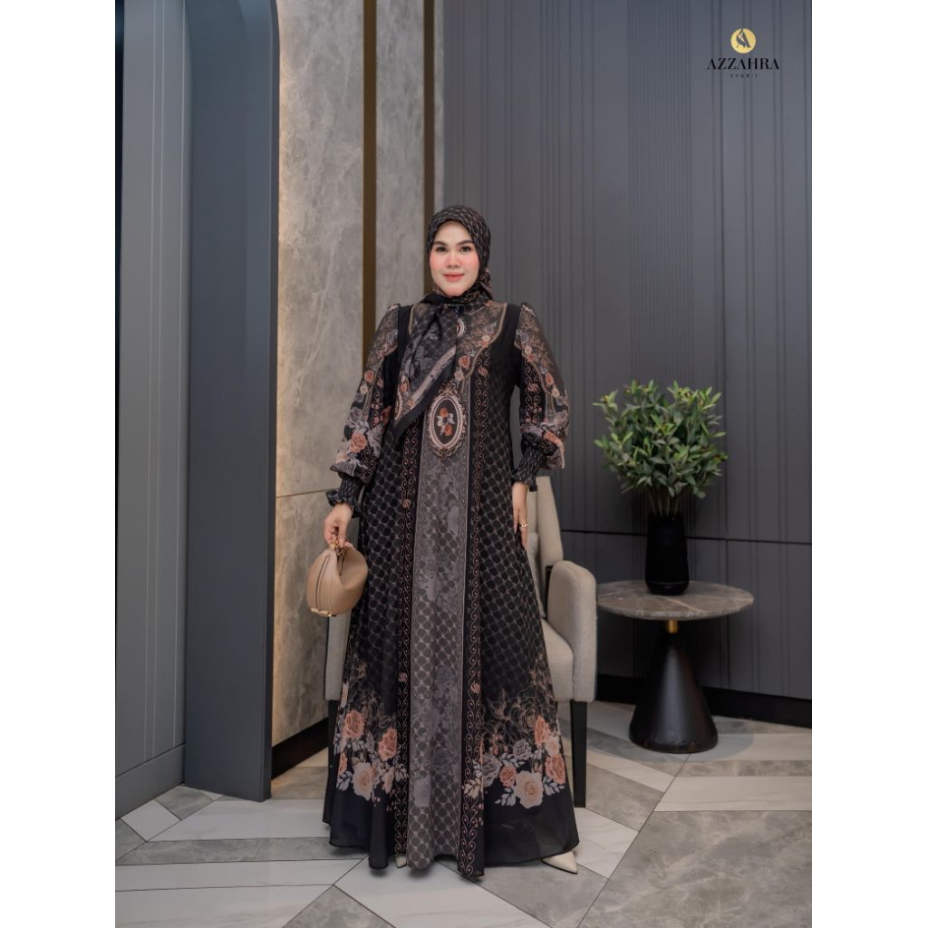 Gamis Syari Terbaru Bunga Series By Azzahra Syari / Gamis Syari Cantik / Gamis Syari Mewah / Gamis S