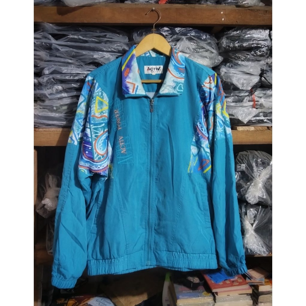 Jaket Vintage Colour Block Active Jaket Sport Vintage Active