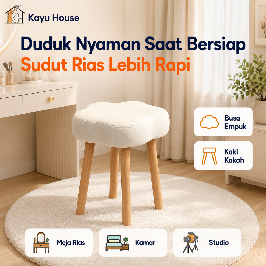 Sofa Stool Stool Minimalis Stool Bulat Kursi Stool  Stool Bulat Kursi Stool Ringan Stool Kayu