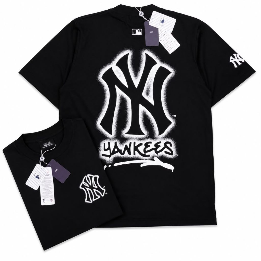 KAOS OVERSIZE MLB Y4NKESS BLUR BASIC WHITE TEES BESTSELLER PREMIUM