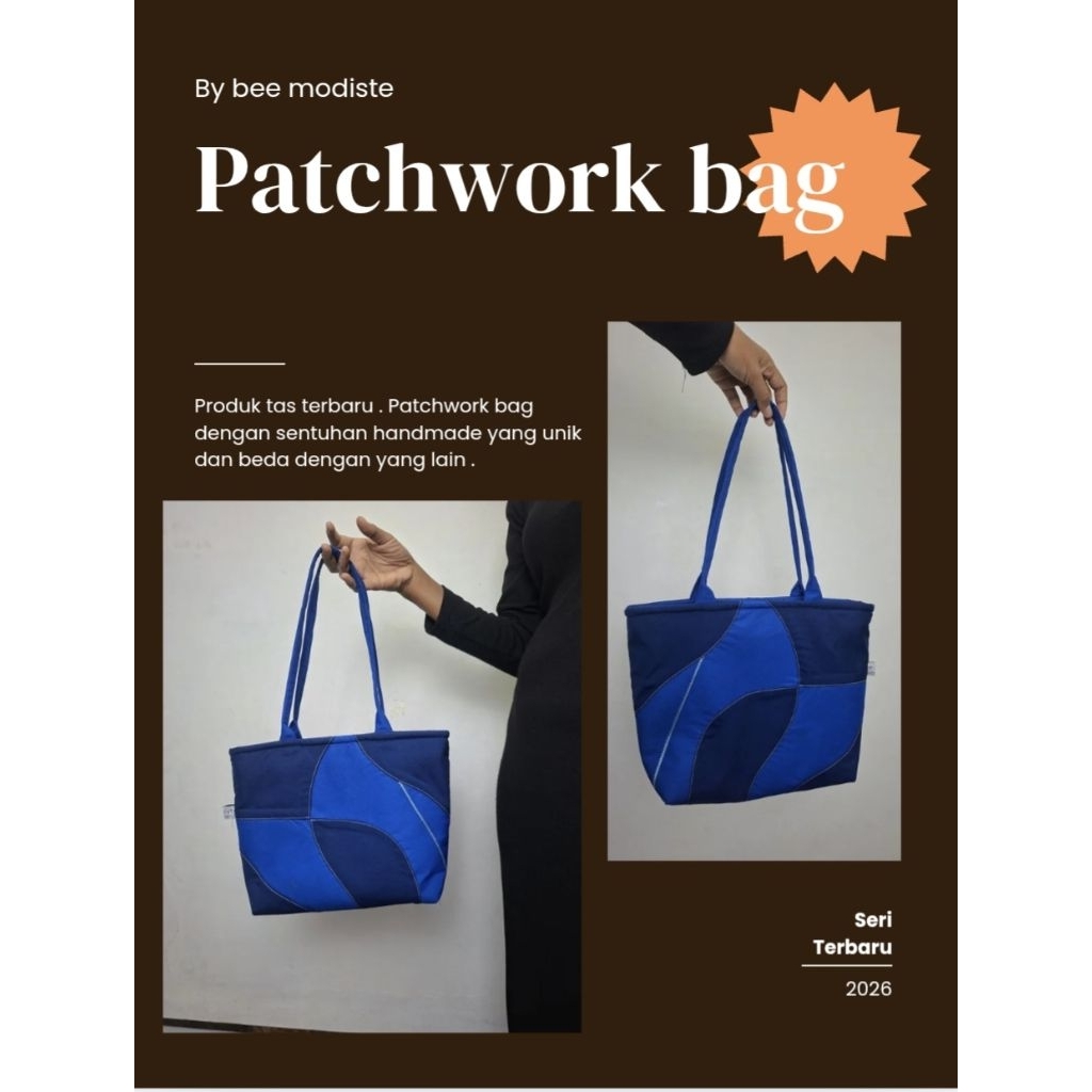 tas wanita handmade  patchwork tas bahu unik handmade lokal katun