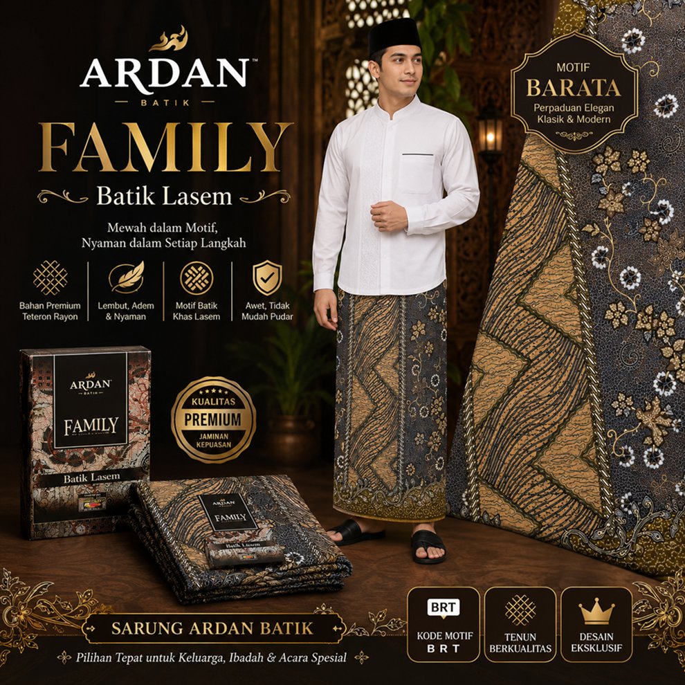 sarung ardan motif batik grade goldl Dan silverwarna hitam black series terbaru