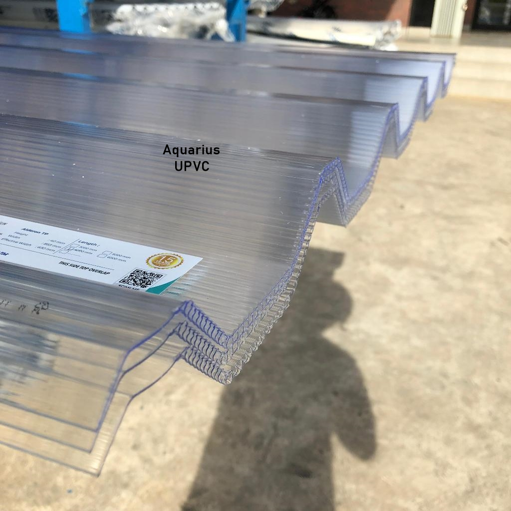 Atap Alderon TP Transparan Bening Clear Double Layer 830 Lebar 83cm Tebal 4.5mm Rumah Kanopi
