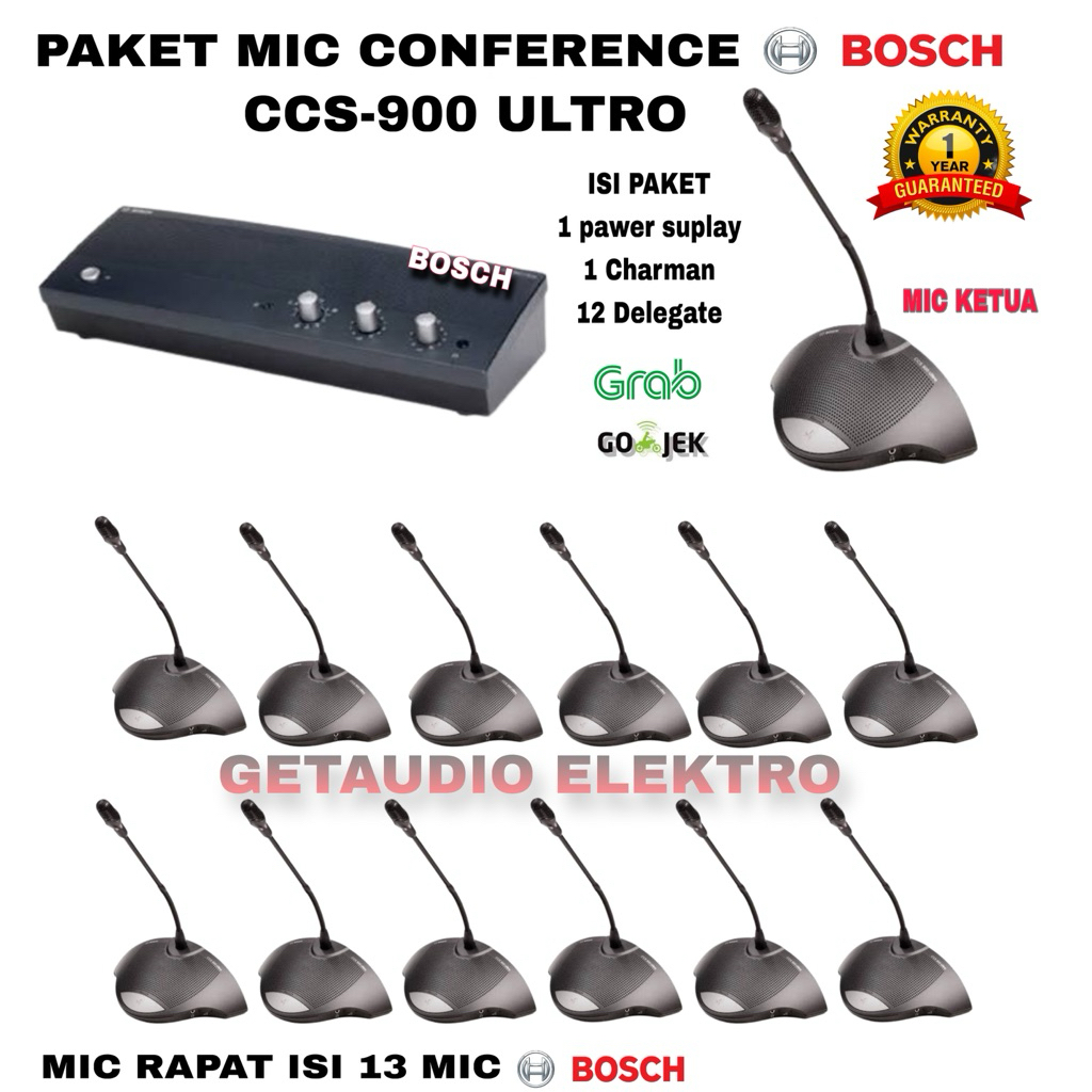 PAKET MIC RAPAT CONFERENCE BOSCH CCS-900 ULTRO ISI 13 MIC ORIGINAL BOSCH