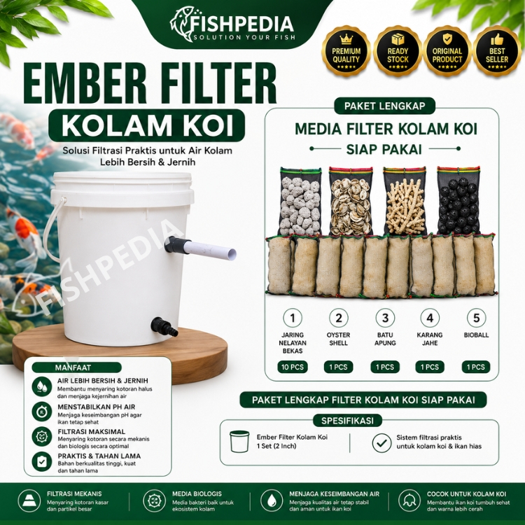 ember filter tempat media filter kolam ikan koi