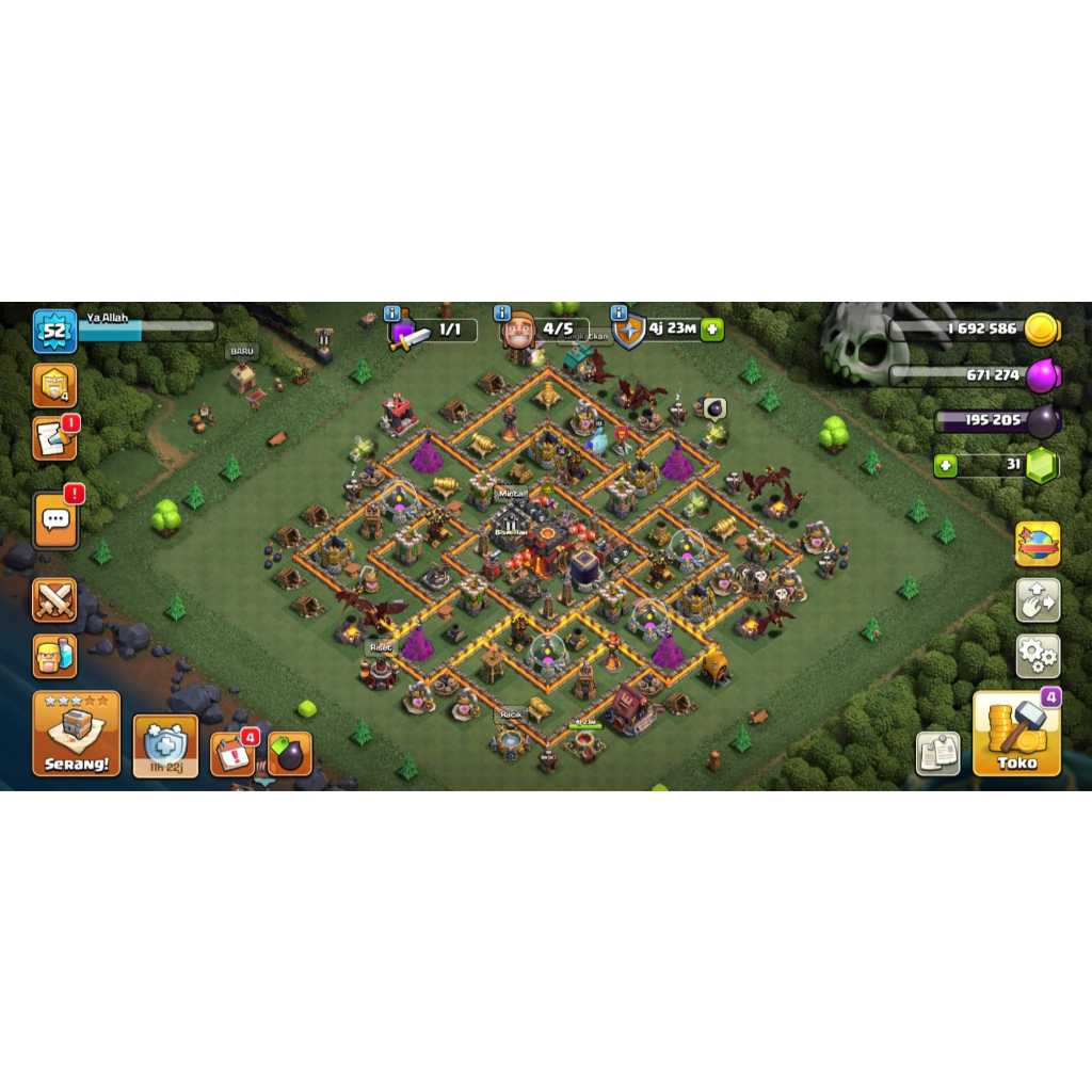 Akun Game Strategy – Koleksi Base & Trofi COC