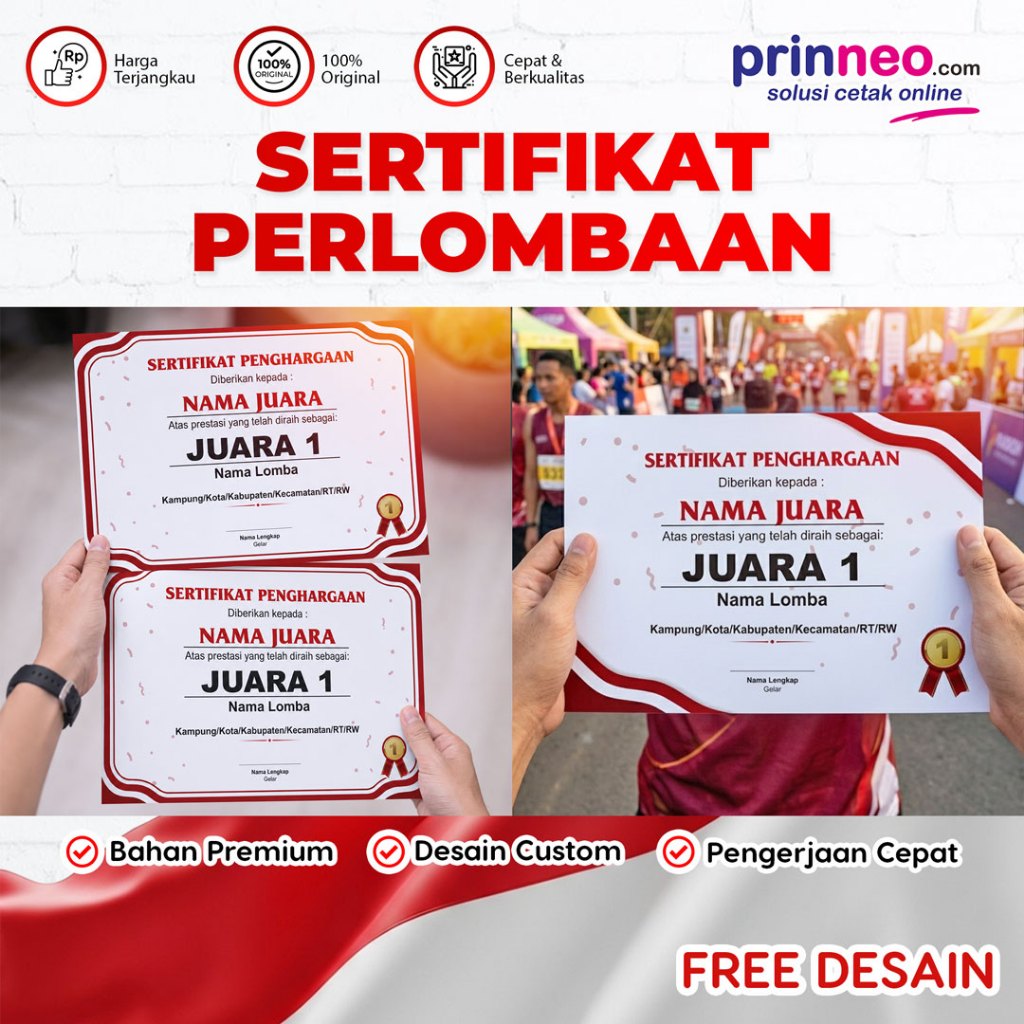 SERTIFIKAT LOMBA 17 AGUSTUS, SERTIFIKAT CUSTOM, SERTIFIKAT PENGHARGAAN, PIAGAM LOMBA, HADIAH LOMBA 1