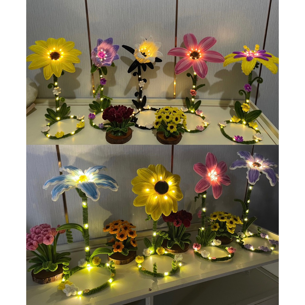 LAMPU TIDUR HIAS || LAMPU TIDUR BUNGA KAWAT BULU || DEKORASI RUMAH || LAMPU MEJA || LAMPU HIAS || KA