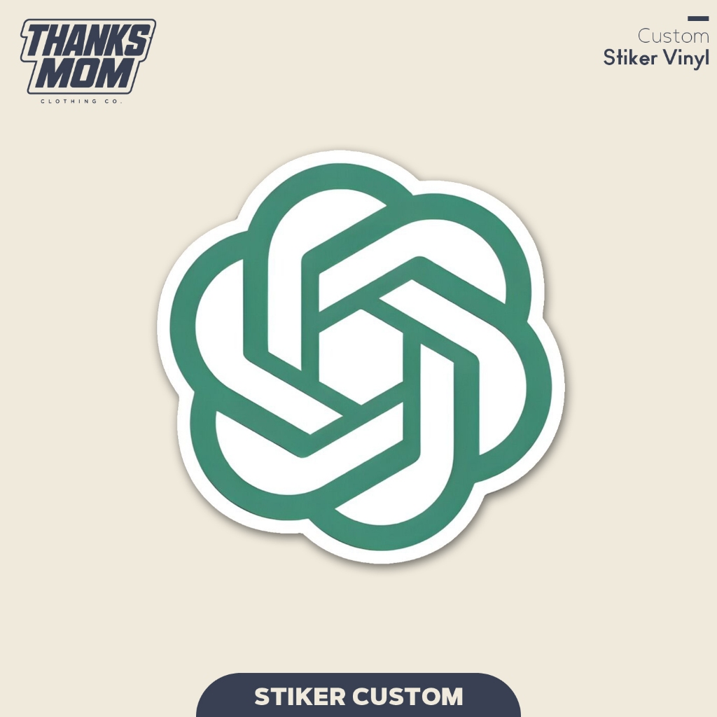 STIKER CHATGPT LOGO STICKER SATUAN CUSTOM THANKSMOM
