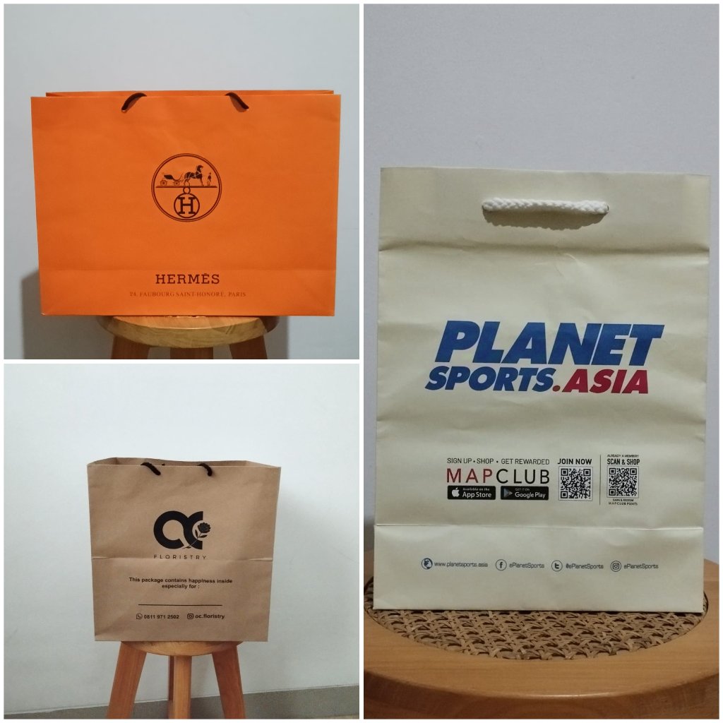 Paper Bag with Macrame Cotton Cord Handle | Planet Sports/Floristry/Hermes