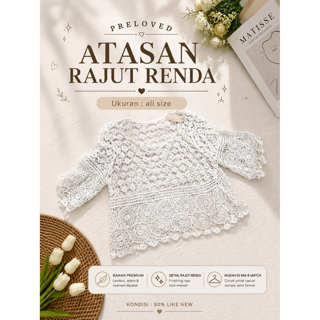 [PRELOVED] Outer Rajut Renda Like New