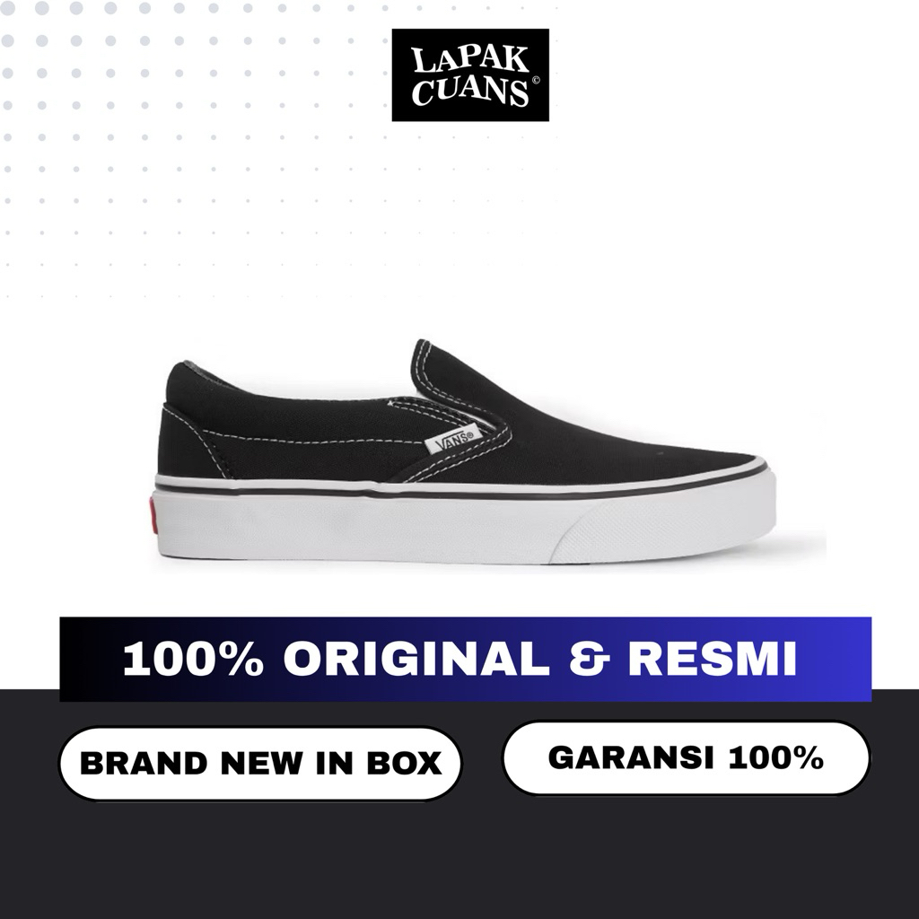 Vans Slip On Classic Black White (RESMI PT. NAVYA)