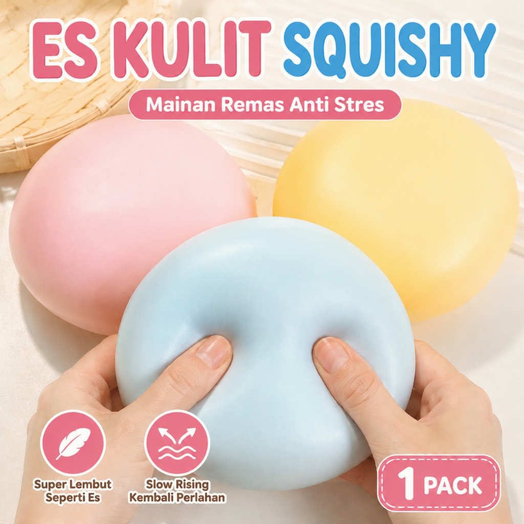 [COD]Squishy Big Cheese Ball Jumbo Slow Rising Lembut Mainan Anti Stress Pencet Dekompresi Rebound K