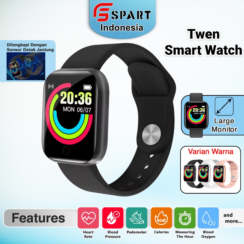 TWEN Smart Watch Jam Tangan Digital Jam Tangan Pintar